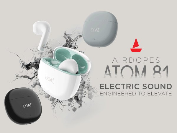 Boat Airdopes Atom 81 Truly Wireless in Ear True Wireless Earbuds W/Upto 50H Playtime, Quad Mics Enx Tech, 13MM Drivers, Super Low Latency(50Ms), ASAP Charge, BT V5.3 (Opal Black)